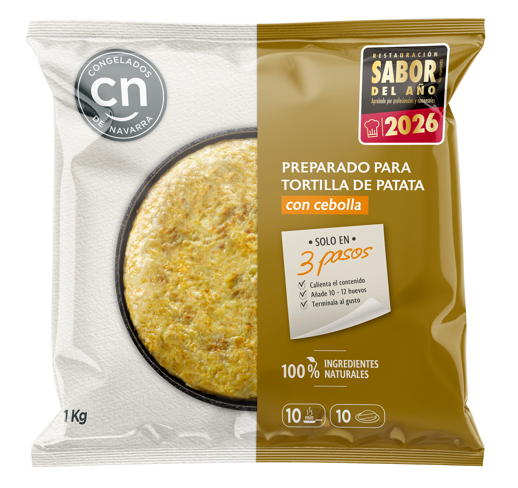 Preparado para tortilla de patata con cebolla
